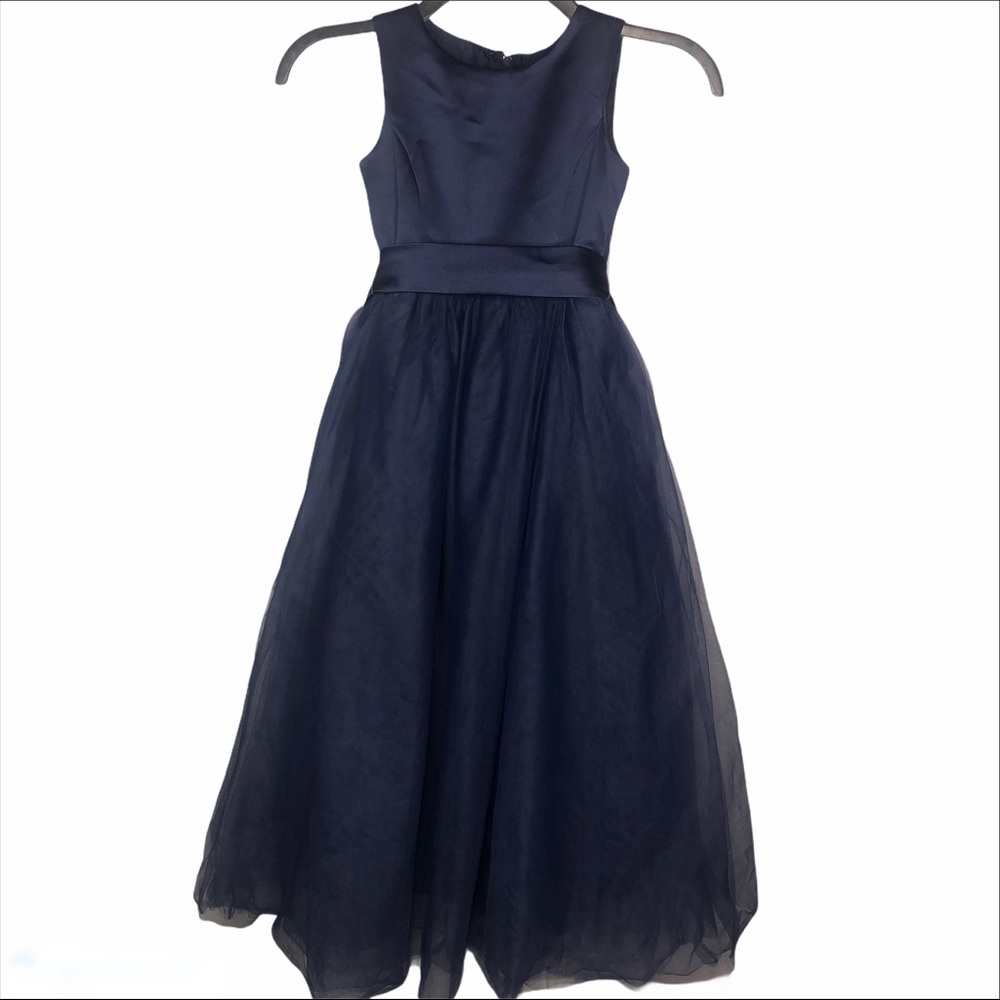 David’s Bridal Satin Flower Marine Dress Blue size 6